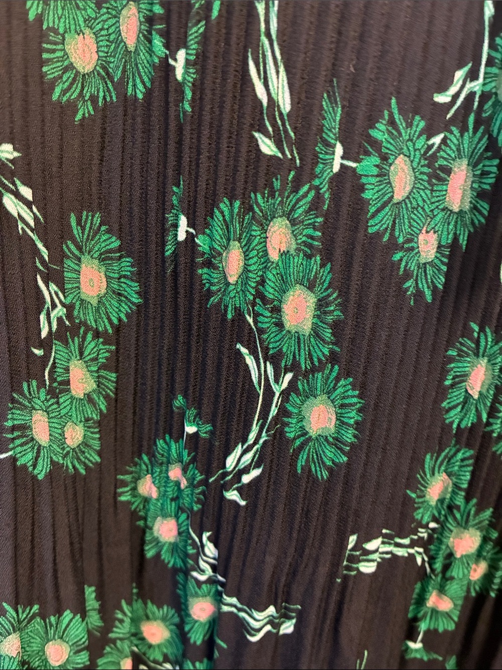 Topshop Black Crystal Floral Pleated Midi Skirt with tie belt - Picture 9 of 11